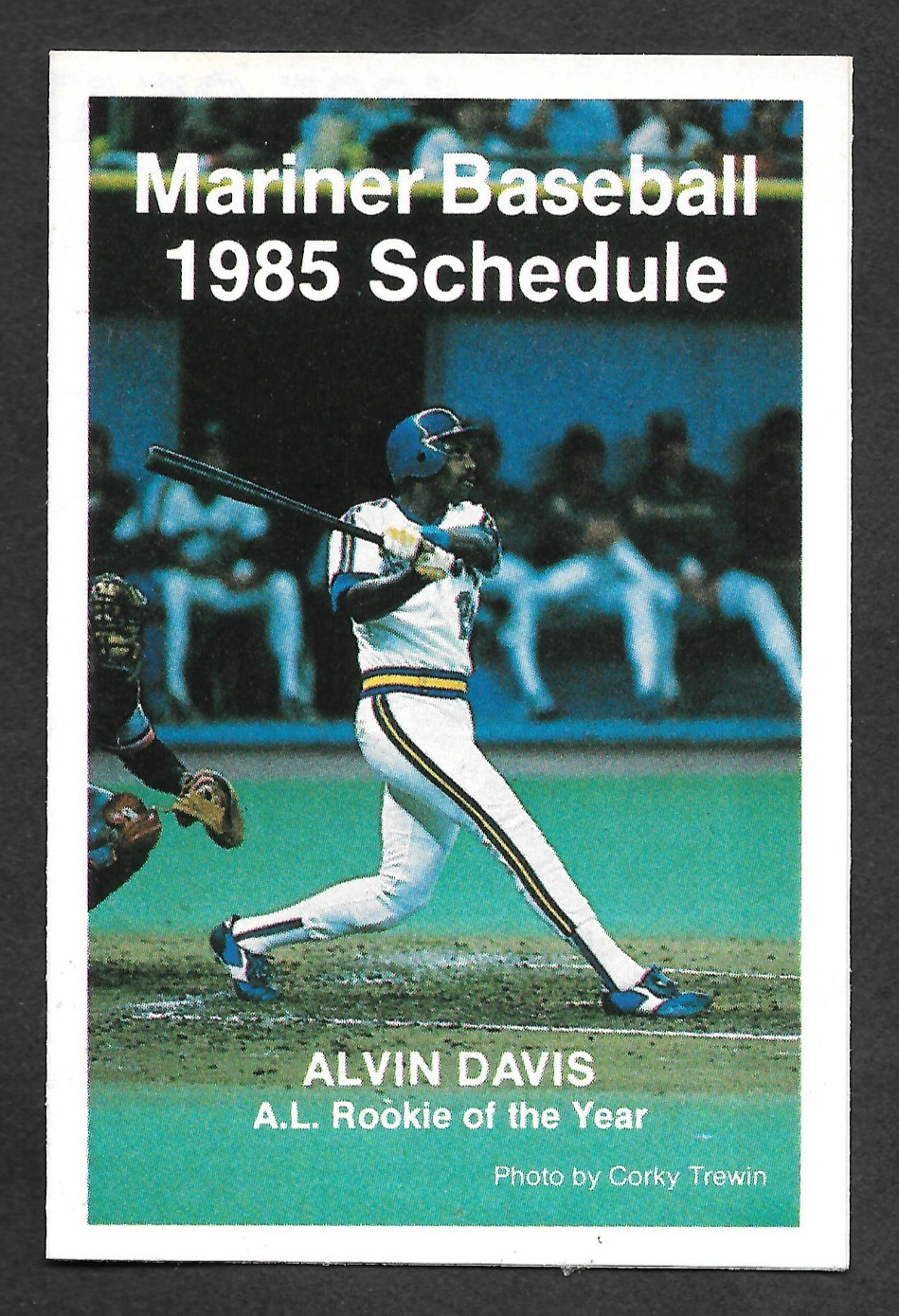 1985 Seattle Mariners "Alvin Davis" Baseball Pocket Schedule-Michelob Beer