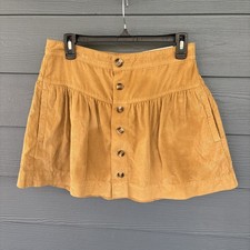 NWT  American Eagle Womens Tan Corduroy Button Down Mini Skirt Size 6 Pockets