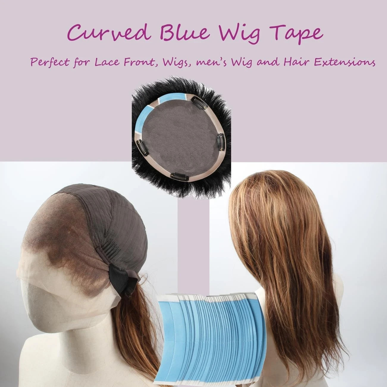 36 Pcs Lace Front Tape for Wigs, Waterproof Double Sided Strong Adhesive Wig...