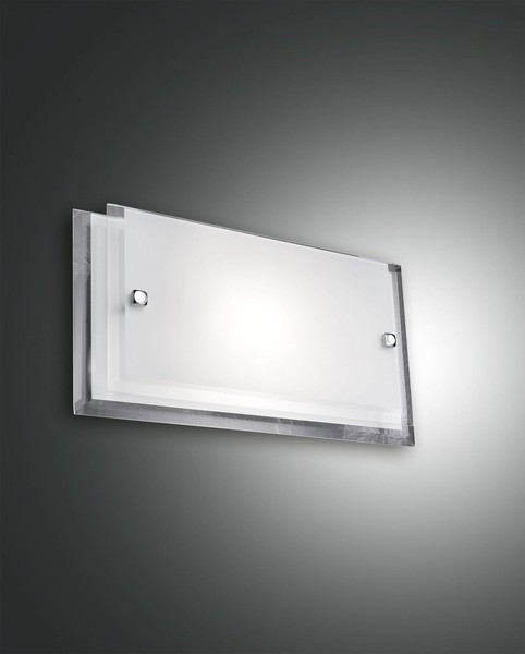 Wandleuchte Flur Chrom Weiß T:9 Cm E27 Eckig Metall Glas Wandlampe Esszimmer-image