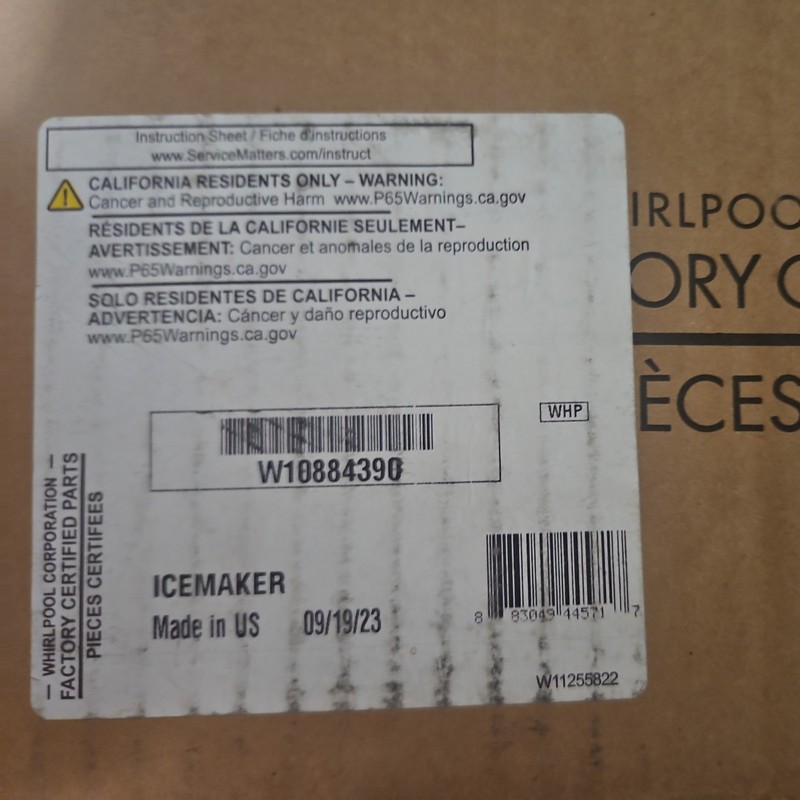 NEW OEM Whirlpool Maytag Refrigerator Ice Maker  W10884390 AP6030643 PS11765620