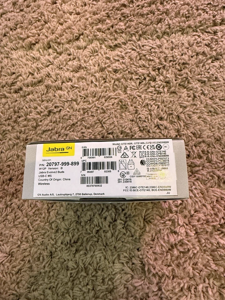 Jabra Evolve2 Buds TYPE C MS True Wireless Earbuds Black New-In-Box Unused - Image 2 of 4