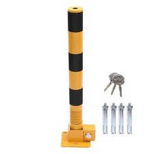 Parking Space Lock Bollard 600mm Yellow Red with Spring Fold Down Barrier UK