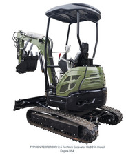 TYPHON 2.5 Ton Mini Excavator KUBOTA Diesel Engine 14 attachments Free shipping