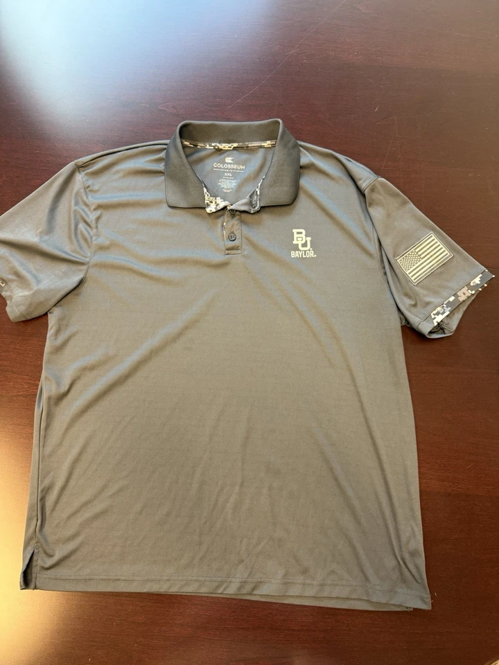 Baylor Bears Football Polo Gray Men's XXL US Flag - Image 2 of 4