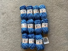 CLECKHEATON 12 PLY PURE WOOL YARN IN VARIAGATED BLUES-11 x 50 GRAM BALLS