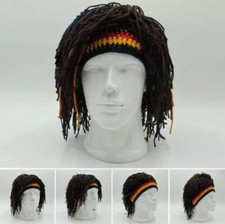 Männer Jamaika Rasta Perücke Beanie Mütze Handarbeit Kappe Reggae Hüte