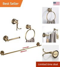 Versatile Antique Brass Towel Bar Set: Adjustable 4-Piece Bathroom Essentials
