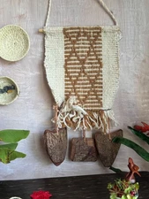 Miniature Tapestry Woven Wall Hanging Art Native Colored Cotton Algodón Hadwoven