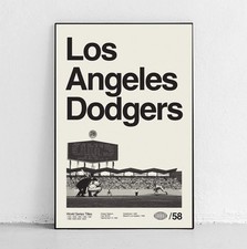 Dodgers Midcentury Modern Poster Art FREE SHIPPING