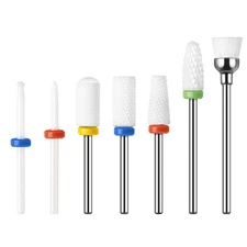 7pcs Ceramic Nail Drill Bits Set, 3/32'' (2.35mm) Drill Bit for Electric Mani...