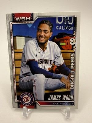 2026 Topps Series 1 James Wood Dugout Peeks #349 Washington Nationals Baseball