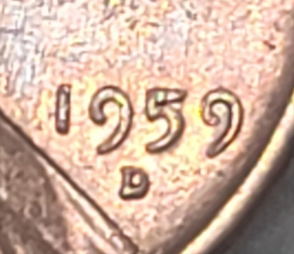 1959 D Lincoln Penny Error “L”   In Liberty & Letters on Top Rim - Errors RARE - Image 4 of 4