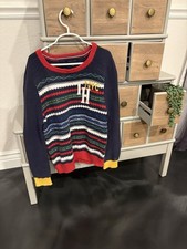 Tommy Hilfiger NYC Boys Fairisle Colorblock Cable Knit Varsity Sweater Size 8-10