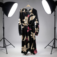 Sofia Jeans Sofia Vergara Empire Maxi Dress Size S (4-6) Floral Long Sleeve NWT