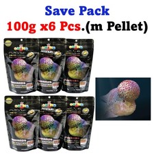 6x Okiko Platinum Flowerhorn Cichlid Fish Head M Pellets 100g