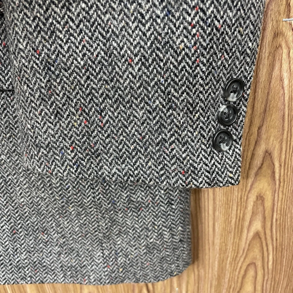 Abrigo deportivo TravelSmith para hombre 44R gris multicolor lana texturizada tweed dos botones Foto 3 de 4