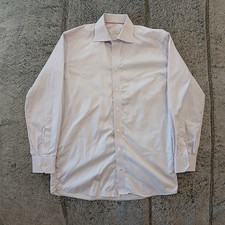 Eton Contemporary Dress Shirt 15 3/4" 32" Sleeve Striped Purple Spread Collar