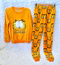 Pajama Set Garfield Fleece Loungewear Size S Long Sleeve Top Pants
