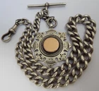 LOVELY HEAVY 55.5g ENGLISH ANTIQUE 1902 SOLID STERLING SILVER ALBERT WATCH CHAIN