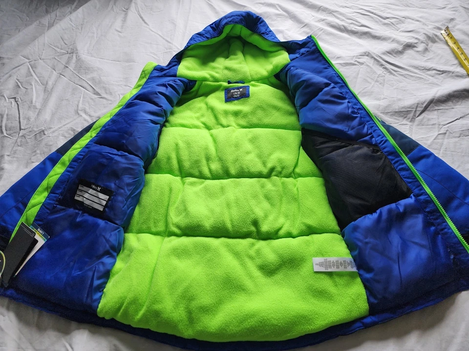CHAQUETA DE NIEVE HURLEY JÓVENES NIÑOS PESO PESADO AZUL GRANDE (14-16) NUEVA CON ETIQUETAS Foto 3 de 4