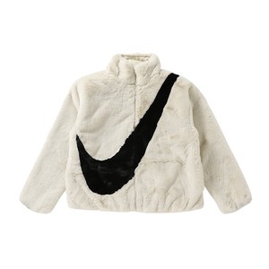 nike faux fur jacket white