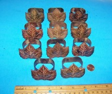 Vintage Serviettenhalter Ahornblatt (Bronze?) Serviettenringe Set (11) antik