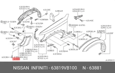 Genuine OE Rubber Assembly Left Hand 63819VB100 , 63819-VB100
