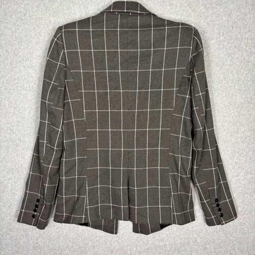 Central Park West Blazer Womens Small Gray Windowpane Career Business Academia - Picture 8 of 13