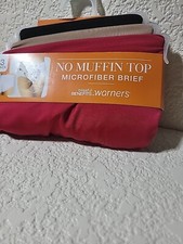 WARNER'S BLISSFUL BENEFITS 3 PR NO MUFFIN TOP MICROFIBER BRIEFS NWT SIZE S 5