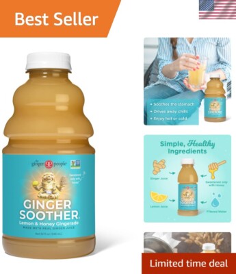 Organic Ginger Honey Tonic - 32 Oz  & Gluten-Free Wellness Drink