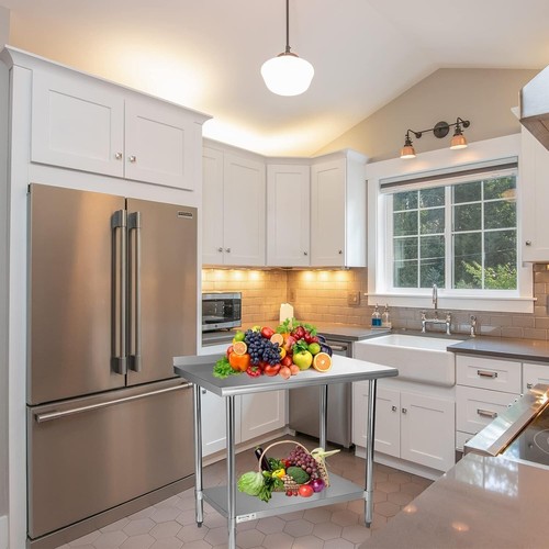 NSF Stainless Steel Table, 24 x 30 Inches Metal Prep & Work Table with Backsp... - Picture 7 of 9