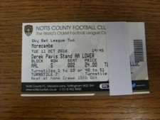 11/10/2016 Ticket: Notts County v Morecambe  . For UK orders shipping is FREE of
