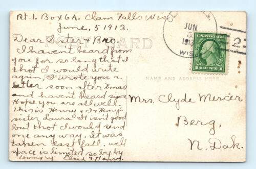 Hunter With Shotgun Girl Cat Clam Falls Wisconsin Real Photo Postcard - Picture 3 of 3