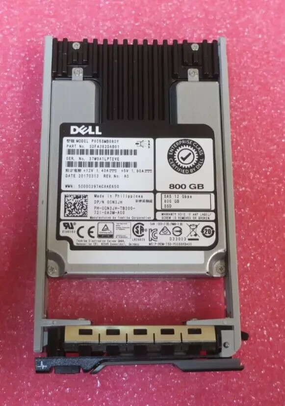 Dell Enterprise 800GB 12Gb/s SAS 2.5" WI Solid State Drive SSD CN3JH ...