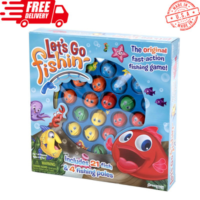 Let s Go Fishin  Game by Pressman Original Fast-Action Fishing Game for Kids Fam