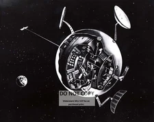EARLY SPACE STATION CONCEPT DRAWING FROM 1958 - 8X10 NASA PHOTO (BB-064)