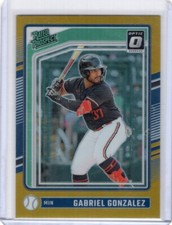 2024 Donruss Optic Gabriel Gonzalez Gold Prizm Rated Prospect SSP /10 #182