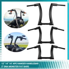 For Harley Touring 12" 14" 16" Rise APE Hanger Handlebar 2" DNA Monster Fat Bars