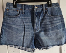 Madewell The Perfect Jean Denim Short Women SZ 31 Raw Hem inseam 3" blue