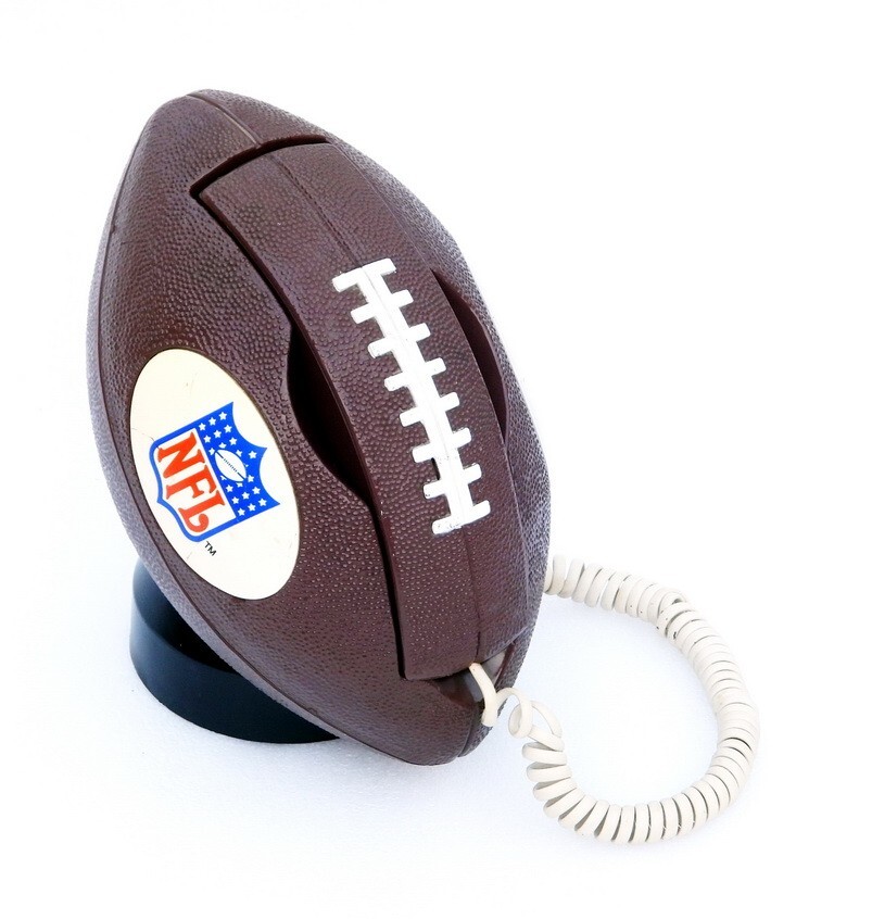 VINTAGE COLUMBIA TEL-COM MODEL NFL-28 FOOTBALL SHAPE CORDED