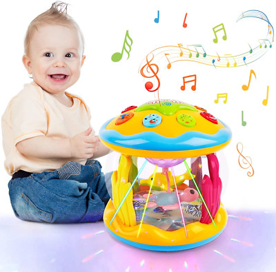 Baby Toys 6 to 12 Months Ocean Projector Baby Light up Toys Musical Tummy Time I