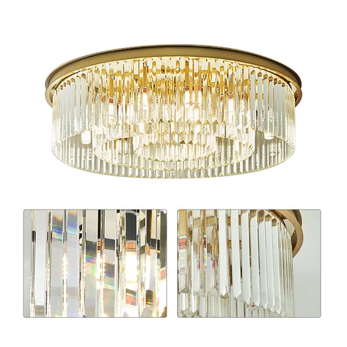 Luxury Chandelier Crystal Light Fixture Pendant Flush Mount Ceiling Lamp Lights - Picture 10 of 12