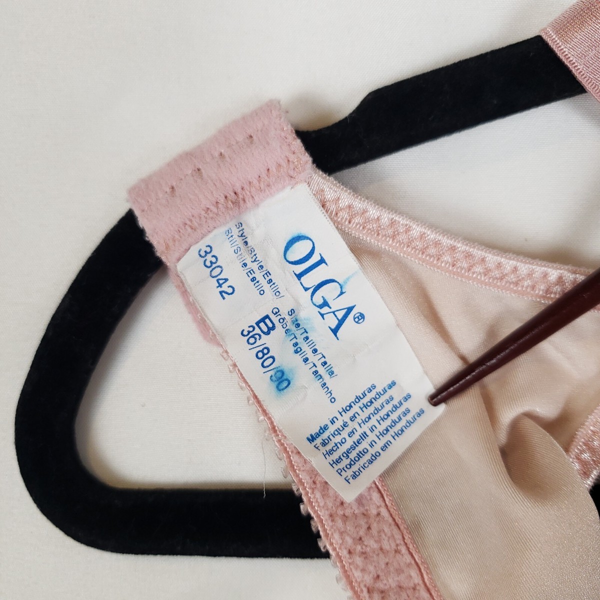 Vintage Olga Simply Perfect Bra 36B & Hi Cut Panties Small Satin