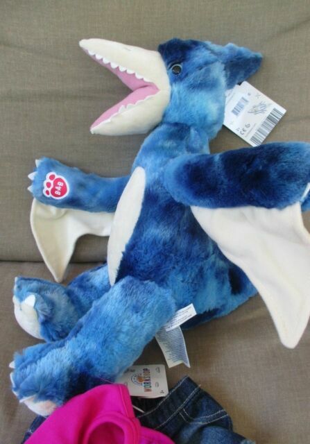 RARE 2016 Build a Bear Blue Pterodactyl Dinosaur 17