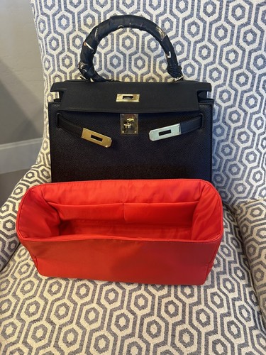 Kelly  bag 28 insert/liner/organizer RED Oxford Waterproof Luxurious
