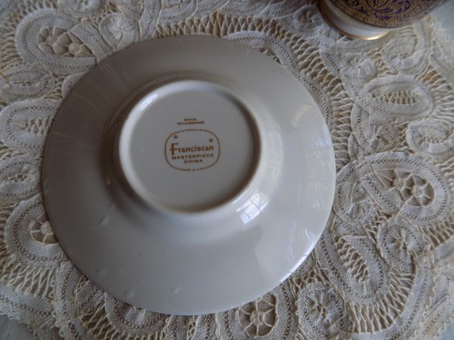 Franciscan Royal Renaissance Gold Cobalt Footed Tea Cup/Saucer - Picture 8 of 16