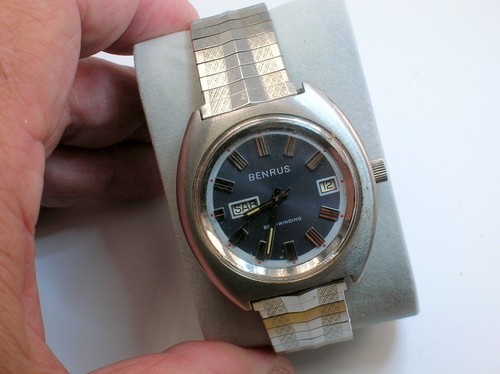 OROLOGIO DA POLSO UOMO VINTAGE BENRUS AUTOMATICO CON GIORNO/DATA - FUNZIONANTE - MIGLIORE OFFERTA