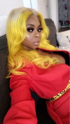 Blonde Yellow Gradient Lace Front Wigs Natural Long Wave Fashion Party Wig Cos 