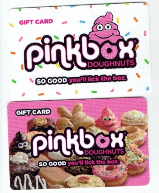 Pinkbox Doughnuts Gift Card LOT of 2 -You'll Lick the Box